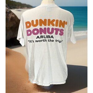 1997 t-shirt Dunkin’ Donuts Aruba "It’s Worth The Trip" rare campaign vtg large